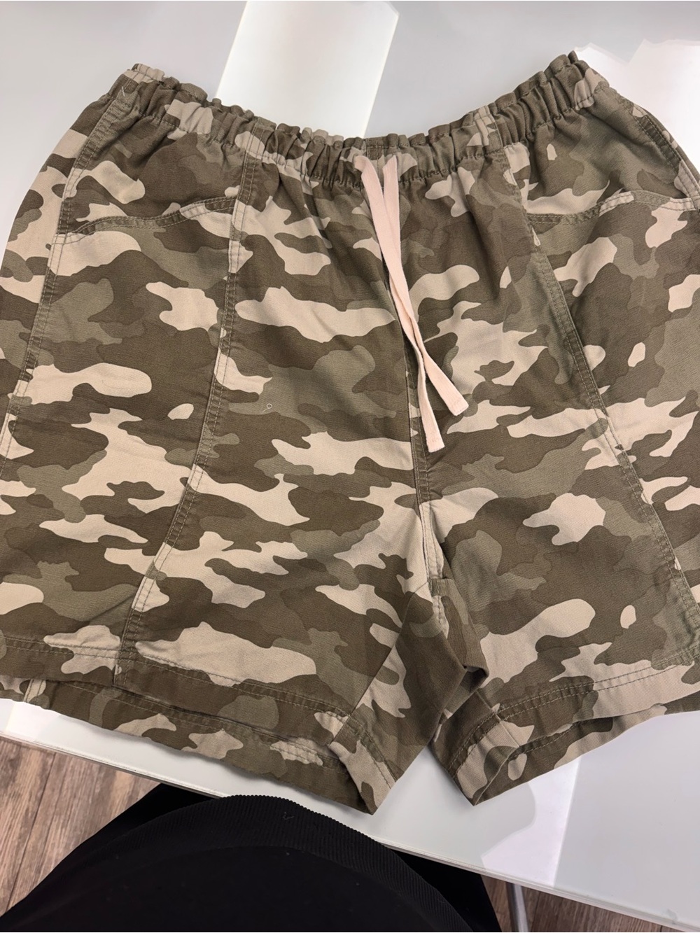 aerie Camo Drawstring Bermuda Shorts - Olive & Beige